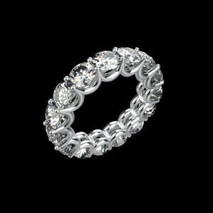 Round Brilliant Diamond Eternity Band – Full Circle Tennis Ring in White Gold